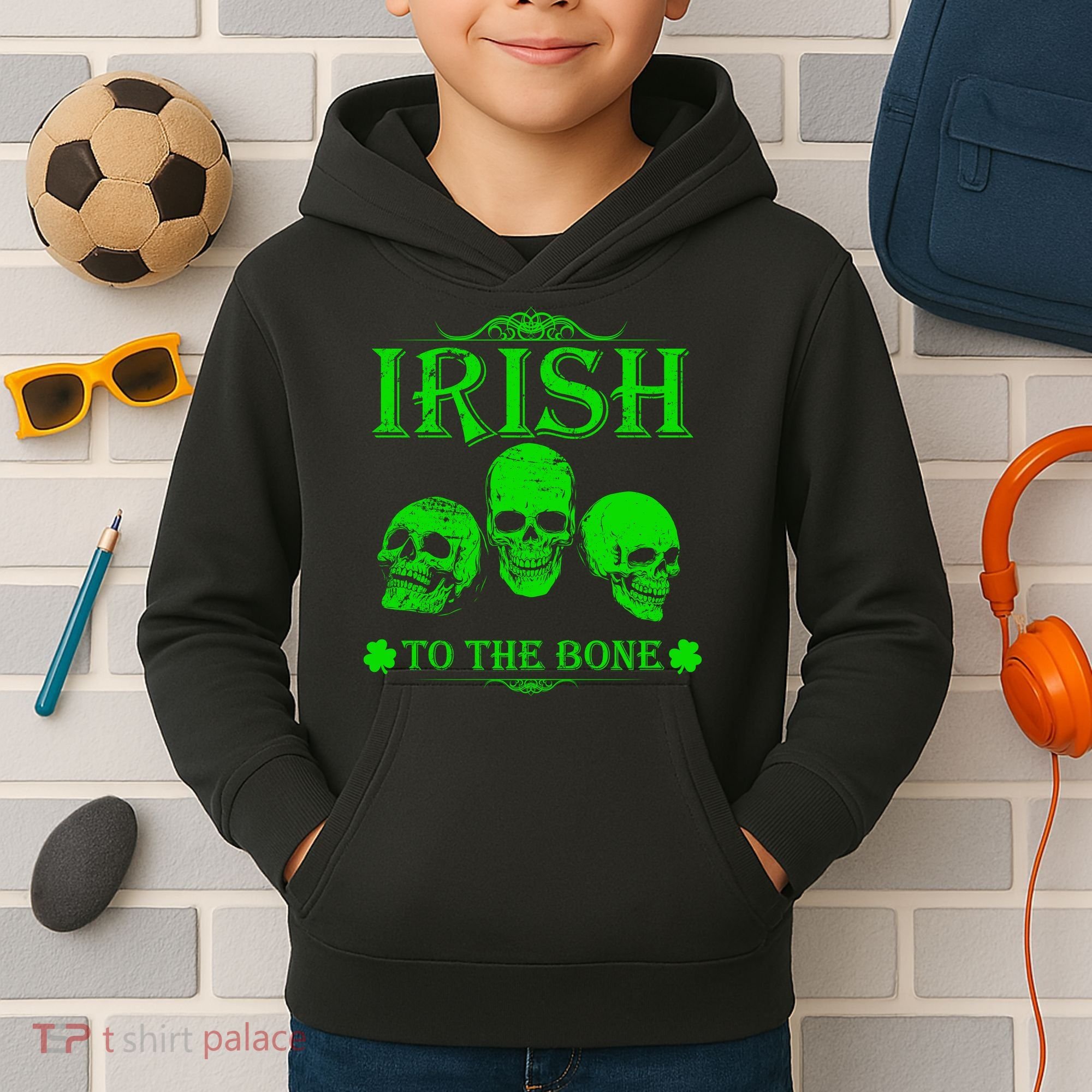 Irish To The Bone Kids Hoodie
