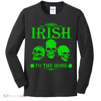 Irish To The Bone Kids Long Sleeve Shirt