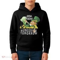 Irish Today Hungover Tomorrow Kids Hoodie thumb 4