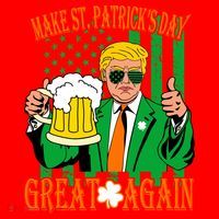 Irish Trump - Make St. Patrick's Day Great Again Santa Hat thumb 1