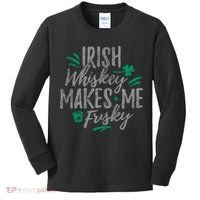 Irish Whiskey Makes Me Frisky Funny Kids Long Sleeve Shirt thumb 0