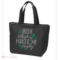 Irish Whiskey Makes Me Frisky Funny Tote Bag thumb 3