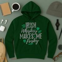 Irish Whiskey Makes Me Frisky Funny Hoodie thumb 3