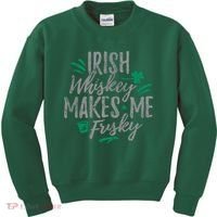 Irish Whiskey Makes Me Frisky Funny Kids Sweatshirt thumb 0