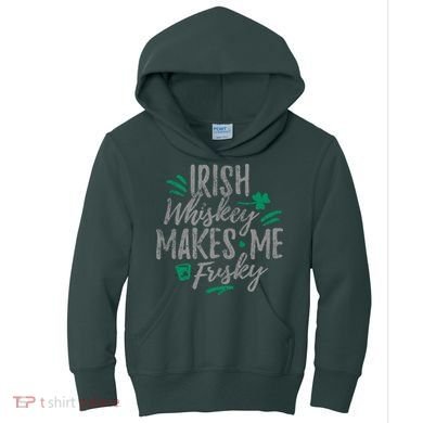 Irish Whiskey Makes Me Frisky Funny Kids Hoodie