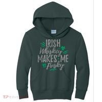 Irish Whiskey Makes Me Frisky Funny Kids Hoodie thumb 0