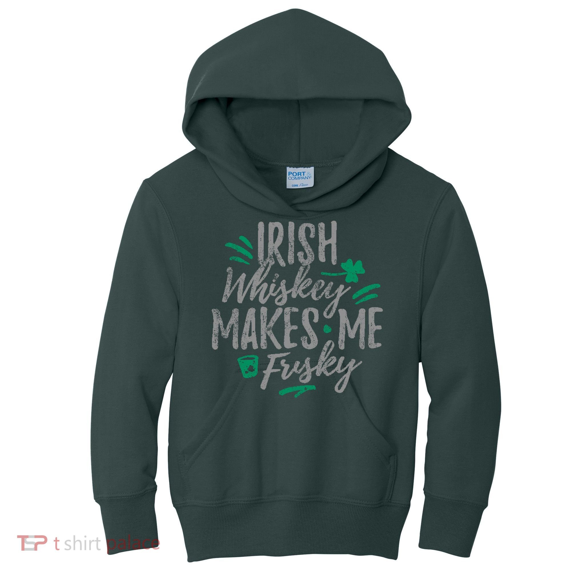 Irish Whiskey Makes Me Frisky Funny Kids Hoodie