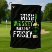 Irish Whisky Makes Me Frisky Golf Towel thumb 1