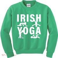 Irish Yoga Funny St. Patrick's Day Kids Sweatshirt thumb 0