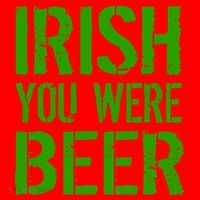 Irish You Were Beer St. Patrick's Day Santa Hat thumb 1