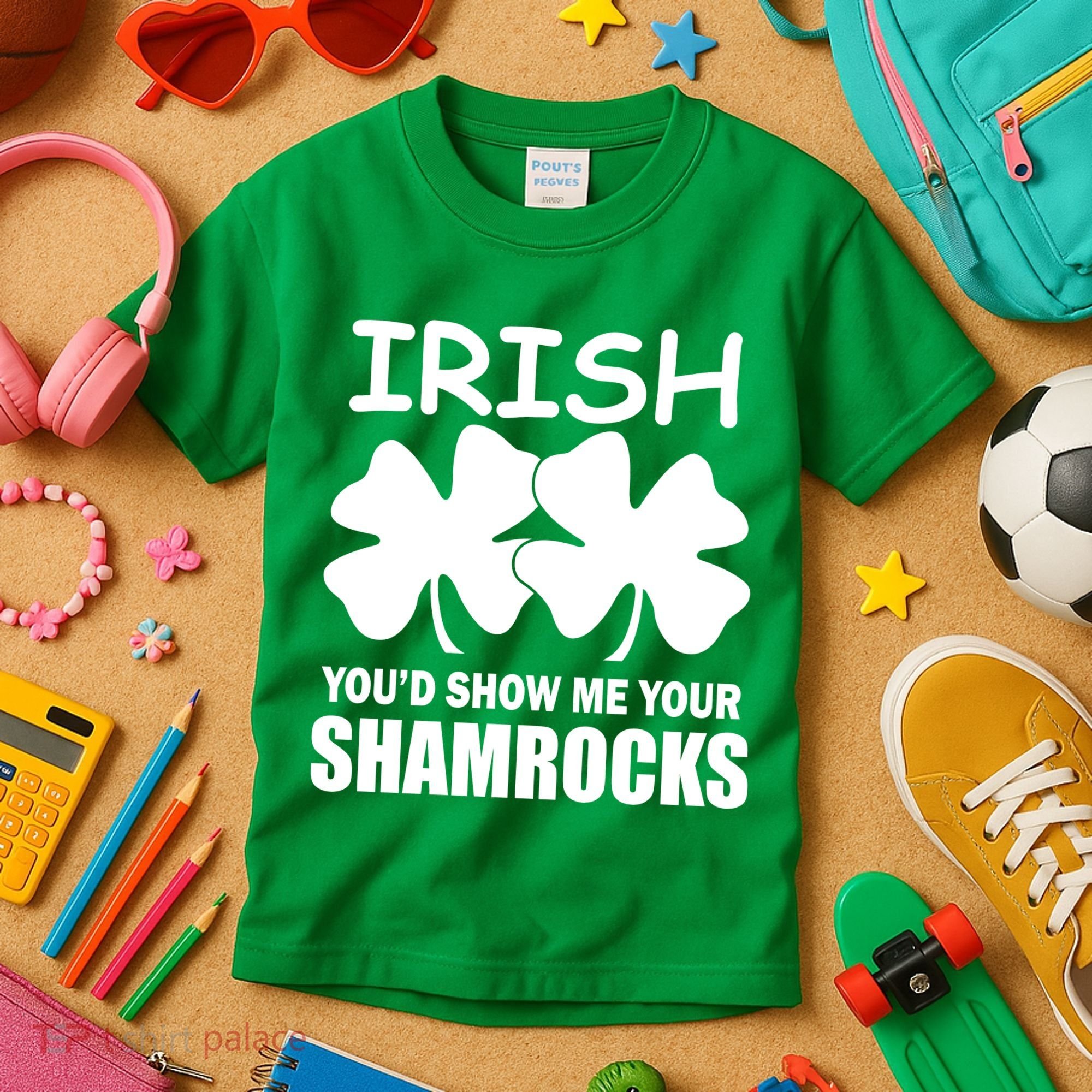 Irish You'd Show Me Your Shamrocks Kids T-Shirt