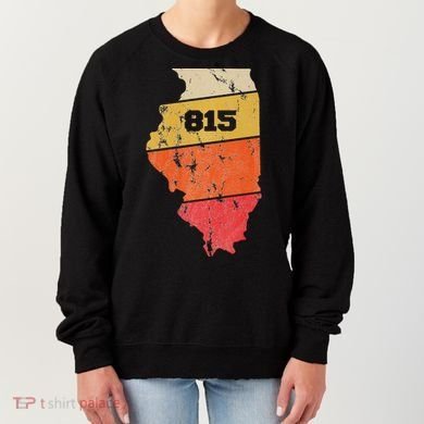 Illinois Retro Local Map Heart Area Code 815 Women's Sweatshirt
