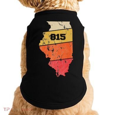 Illinois Retro Local Map Heart Area Code 815 Doggie Tank
