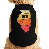 Illinois Retro Local Map Heart Area Code 815 Doggie Tank thumb 0