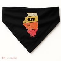 Illinois Retro Local Map Heart Area Code 815 USA-Made Doggie Bandana thumb 0