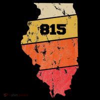 Illinois Retro Local Map Heart Area Code 815 USA-Made Doggie Bandana thumb 2