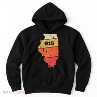 Illinois Retro Local Map Heart Area Code 815 Hoodie thumb 0