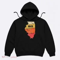 Illinois Retro Local Map Heart Area Code 815 Hoodie thumb 0