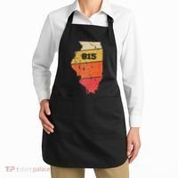 Illinois Retro Local Map Heart Area Code 815 Apron thumb 2