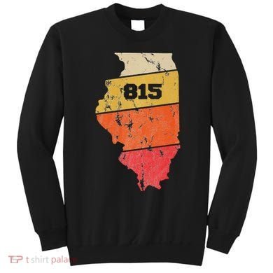 Illinois Retro Local Map Heart Area Code 815 Sweatshirt