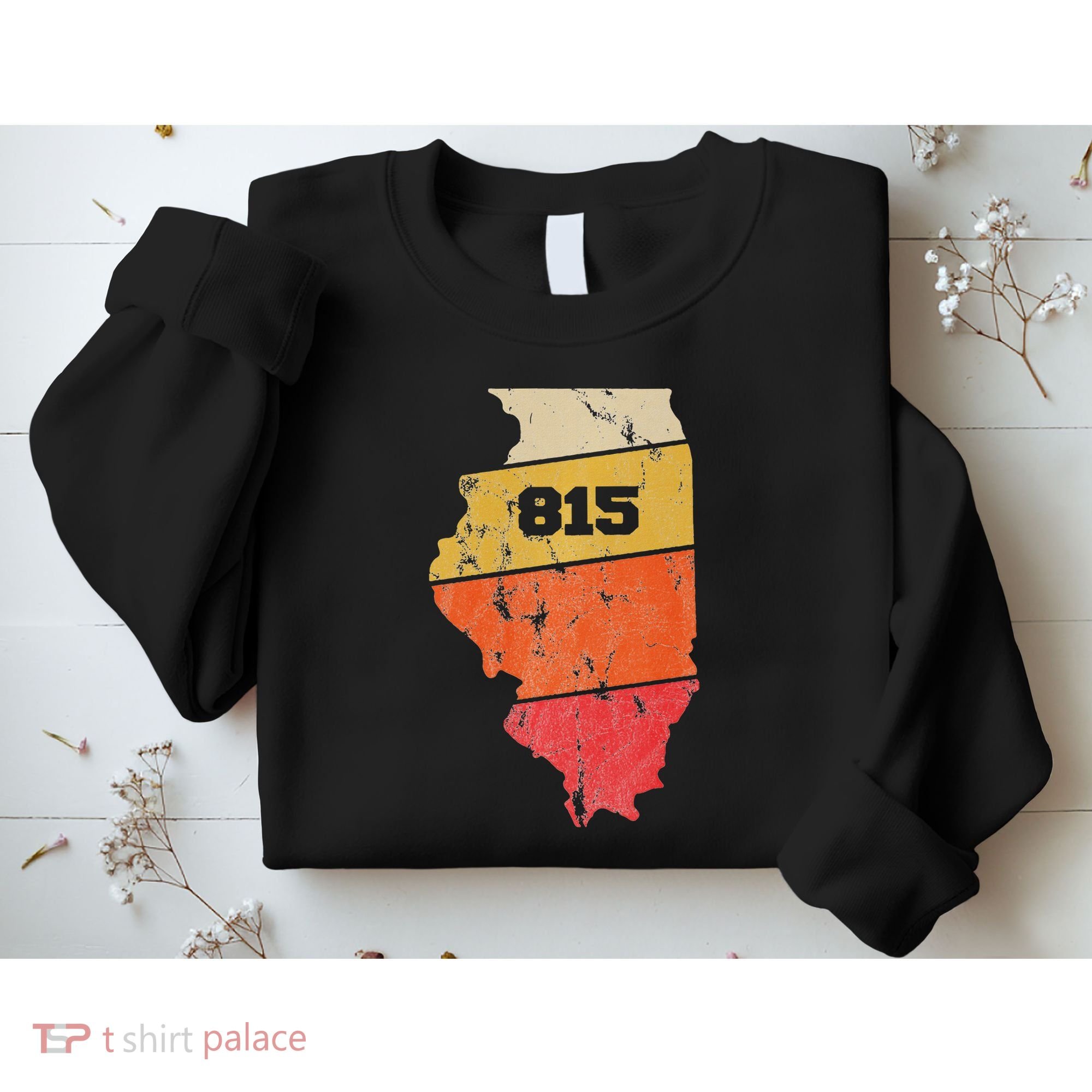 Illinois Retro Local Map Heart Area Code 815 Sweatshirt