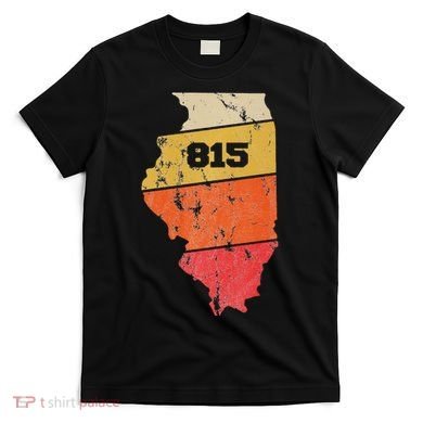 Illinois Retro Local Map Heart Area Code 815 T-Shirt