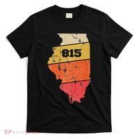 Illinois Retro Local Map Heart Area Code 815 T-Shirt thumb 0