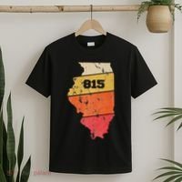 Illinois Retro Local Map Heart Area Code 815 T-Shirt thumb 2