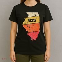 Illinois Retro Local Map Heart Area Code 815 T-Shirt thumb 4