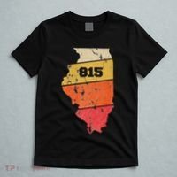 Illinois Retro Local Map Heart Area Code 815 T-Shirt thumb 5