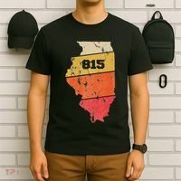 Illinois Retro Local Map Heart Area Code 815 T-Shirt thumb 6
