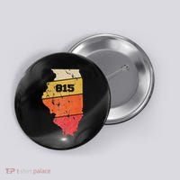 Illinois Retro Local Map Heart Area Code 815 Button thumb 0