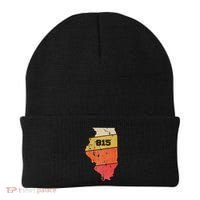 Illinois Retro Local Map Heart Area Code 815 Beanie thumb 0
