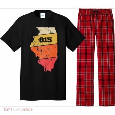 Illinois Retro Local Map Heart Area Code 815 Pajama Set