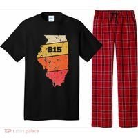 Illinois Retro Local Map Heart Area Code 815 Pajama Set thumb 0