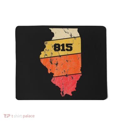 Illinois Retro Local Map Heart Area Code 815 Mousepad