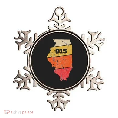Illinois Retro Local Map Heart Area Code 815 Ornament