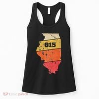 Illinois Retro Local Map Heart Area Code 815 Women's Tank Top thumb 0