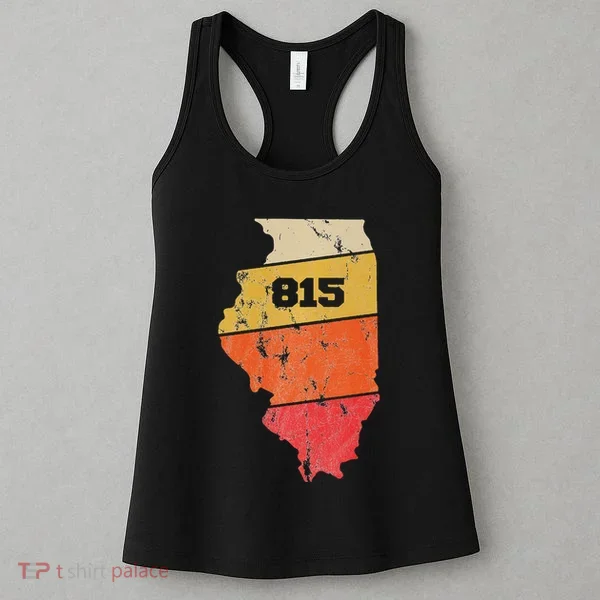Illinois Retro Local Map Heart Area Code 815 Women's Tank Top
