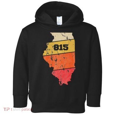 Illinois Retro Local Map Heart Area Code 815 Toddler Hoodie