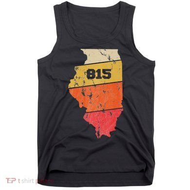 Illinois Retro Local Map Heart Area Code 815 Tank Top