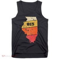 Illinois Retro Local Map Heart Area Code 815 Tank Top thumb 0