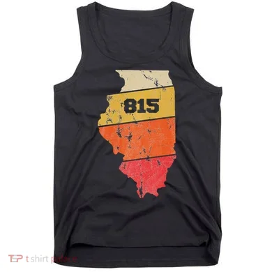 Illinois Retro Local Map Heart Area Code 815 Tank Top