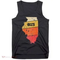 Illinois Retro Local Map Heart Area Code 815 Tank Top thumb 0