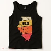 Illinois Retro Local Map Heart Area Code 815 Tank Top thumb 2