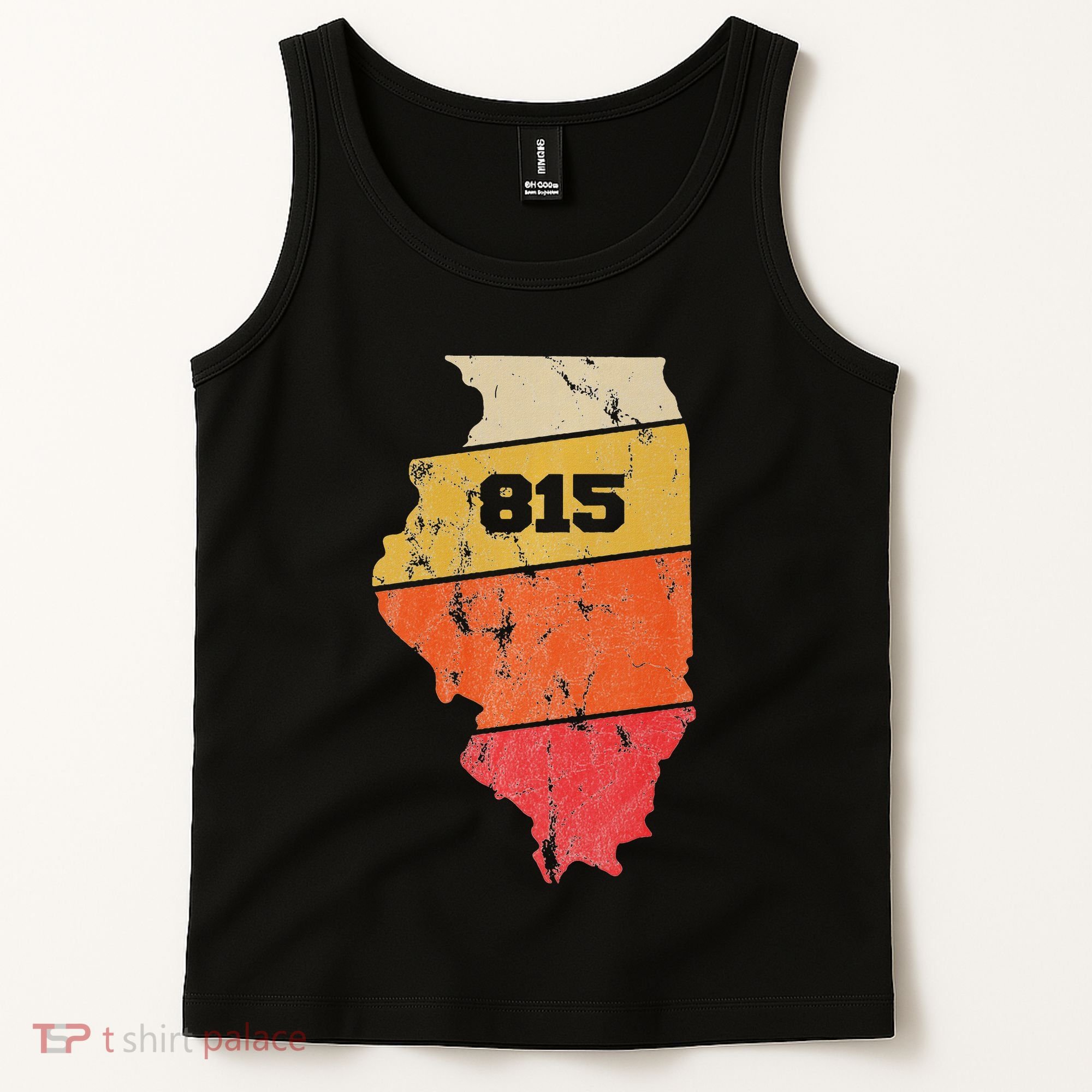 Illinois Retro Local Map Heart Area Code 815 Tank Top