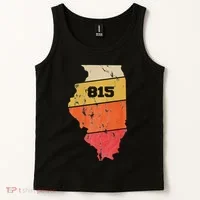 Illinois Retro Local Map Heart Area Code 815 Tank Top thumb 2
