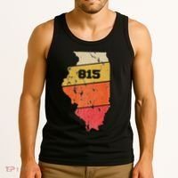 Illinois Retro Local Map Heart Area Code 815 Tank Top thumb 3