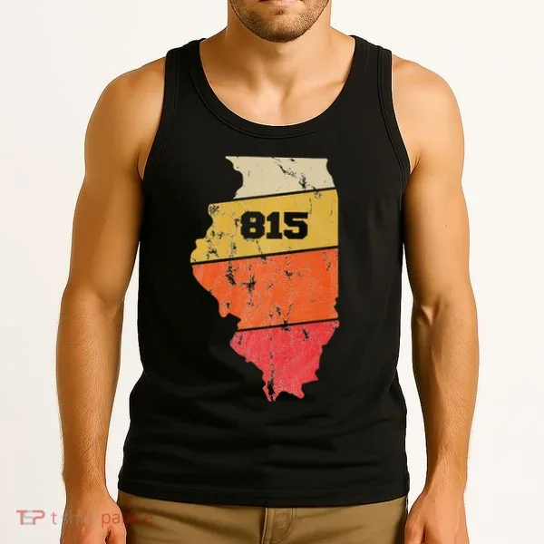 Illinois Retro Local Map Heart Area Code 815 Tank Top