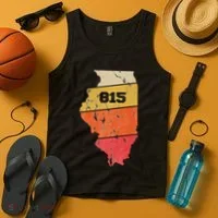 Illinois Retro Local Map Heart Area Code 815 Tank Top thumb 4